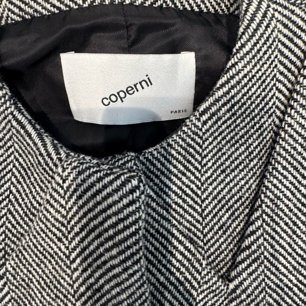 Coperni Black and Gray Herringbone Cropped Blazer - Picture 2 of 5